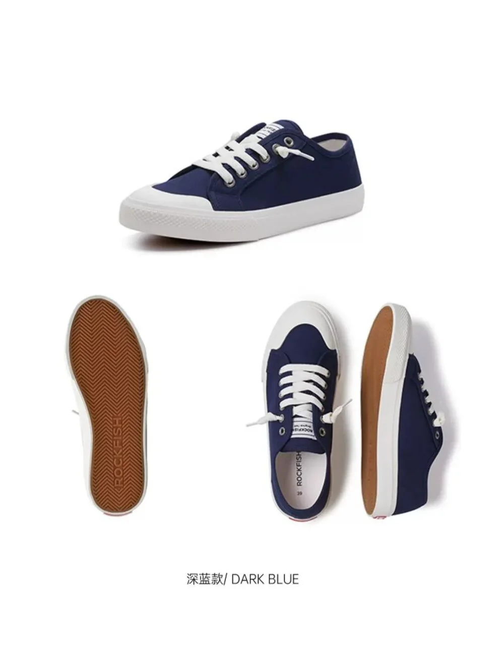 Rockfish Navy Casual Lightweight Women's Slip-On Canvas Sneakers Size 5 - Picture 2 of 5
